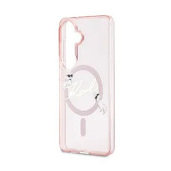 Telefontok Samsung Galaxy S26 - Karl Lagerfeld IML Choupette Karl Script Logo - MagSafe kompatibilis, pink hátlap tok ﻿-4