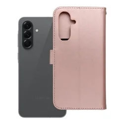 Telefontok Samsung Galaxy A36 5G - MEZZO bagoly mintás rose gold mágneses szilikon keretes könyvtok-1