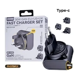 Telefon töltő: REMAX RP-U192 - US / EU / UK GaN átalakító hálózati gyors töltőfej, fekete-2