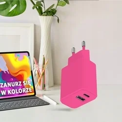 Setty LSIM-AC-206 - USB / Type-C (USB-C) hotpink hálózati töltő fej, 20W-2