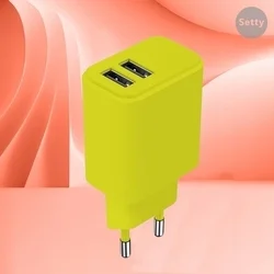 Setty LSIM-AA-1211 - 2XUSB lime hálózati töltő fej, 2,4A-1