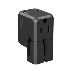 Telefon töltő: Choetech PD6038 - USA EU UK AU átalakító, USB / Type-C (USB-C) portos töltőfej, 20W-2