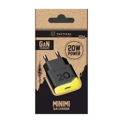 Telefon töltő: Tactical Minimi GaN - Type-C (USB-C) fekete hálózati töltőfej, 20W-4