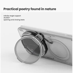 Telefontok Xiaomi 17 Ultra - Nillkin kameravédős áttetsző / világosszürke kitámasztós hátlap tok, beépített mágnessel-6