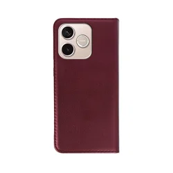 Telefontok Honor 600 Lite 5G - Smart Magnetic burgundy szilikon keretes mágneses könyvtok-3