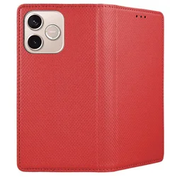 Telefontok Honor 600 Lite 5G - piros mágneses szilikon keretes könyvtok ﻿-2