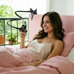 Univerzális csíptethető telefontartó állvány - fekete, 360°-ban forgatható fej, flexibilis kar-7