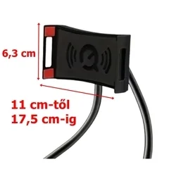Univerzális nyakba akasztható telefontartó, flexibilis, fekete-2