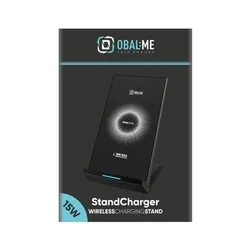 Telefontartó állvány: OBAL:ME - univerzális asztali telefontartó állvány, 15W vezeték nélküli töltéssel, fekete-4