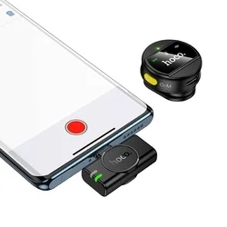 Hoco L21 - vezeték nélküli csíptethető / mágneses mikrofon + Lightning csatlakozós vevőegység, fekete ﻿-4