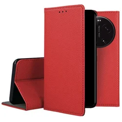 Telefontok Xiaomi 17 Ultra - piros mágneses szilikon keretes könyvtok-3