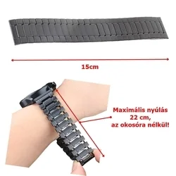 Okosóra szíj - Xiaomi Watch S3 - fekete rugalmas fém szíj (22 mm)-3