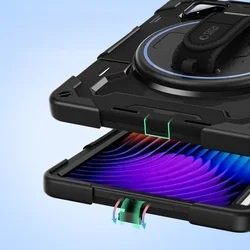 Tablettok XIAOMI PAD 8 / PAD 8 PRO (11,2 coll) - SOLID360 ütésálló, kitámasztható, fekete tablet tok-2