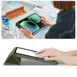 Tablettok XIAOMI PAD 8 / PAD 8 PRO (11,2 coll) - fenyő zöld smart case tablet tok, ceruza tartóval-8