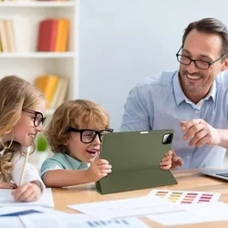 Tablettok XIAOMI PAD 8 / PAD 8 PRO (11,2 coll) - fenyő zöld smart case tablet tok, ceruza tartóval-9