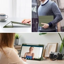 Tablettok XIAOMI PAD 7 / PAD 7 PRO (11,2 coll) - fenyő zöld smart case tablet tok, ceruza tartóval-11