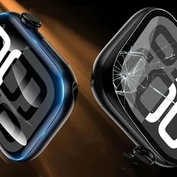 Xiaomi Watch 5 okosóra kijelzővédő fekete keretes fólia (3 db) felhelyezést segítővel-4