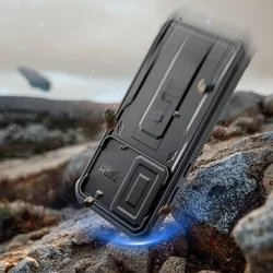 Telefontok Samsung Galaxy A36 5G - Tech-Protect Kevlar CAM+- átlátszó előlap + plexi fekete hátlapi 360°-os tok , kitámasztható-2