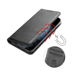 Telefontok Xiaomi 17 Ultra - Flipcover - mágneses szilikon keretes fekete könyvtok-2