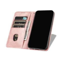 Telefontok Xiaomi 17 UItra - Flipcover - mágneses szilikon keretes rose gold könyvtok-1