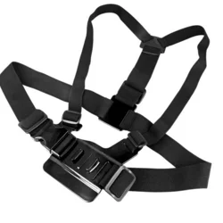 Kiegészítő tartozék: Mellkasra rögzíthető GoPro, DJI, Insta360, SJCam, EKEN sport kamera (5 in 1) tartó - fekete-1