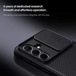 Telefontok Samsung Galaxy A37 5G - Nillkin csúsztatható kameravédős fekete hátlap tok-2