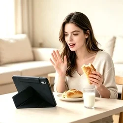 Tablettok iPad 2022 10.9 (iPad 10) - fekete ORIGAMI smart case, ceruza tartóval-7