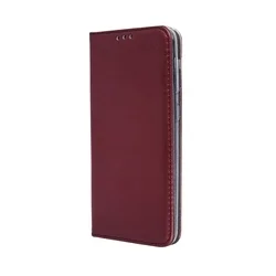 Telefontok Xiaomi Redmi A7 Pro - Smart Magnetic burgundy szilikon keretes mágneses könyvtok-1