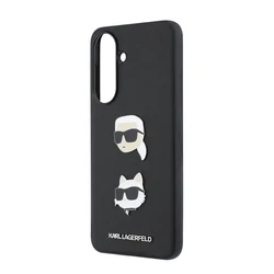 Telefontok Samsung Galaxy A57 5G - Karl Lagerfeld - Metal Karl & Choupette - hátlap tok, fekete-4
