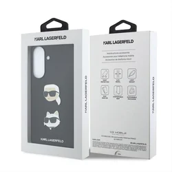 Telefontok Samsung Galaxy A57 5G - Karl Lagerfeld - Metal Karl & Choupette - hátlap tok, fekete-6