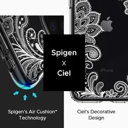 iPhone 11 PRO Telefontok - SPIGEN CIEL átlátszó fehér mandala mintás hátlap tok-6
