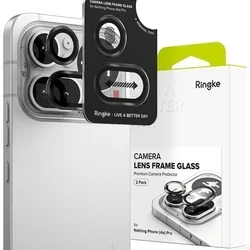 Üvegfólia Nothing Phone (4a) Pro - RINGKE kamera üvegfólia fekete kerettel (2 szett)-2