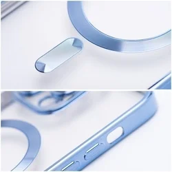 Telefontok Samsung Galaxy A56 5G - ELECTRO MAG - MagSafe kompatibilis átlátszó/kék hátlap tok-1