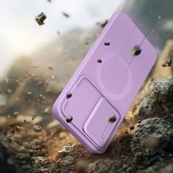 Telefontok Samsung Galaxy A57 - Tech- Protect Kevlar Aura - MagSafe kompatibilis hátlap tok, lila-4