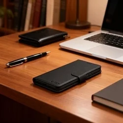 Telefontok Xiaomi 17T Pro - Tech- Protect Wallet - fekete bőr könyvtok, ráhajtófüllel ﻿-2