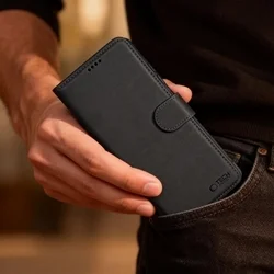 Telefontok Xiaomi 17T Pro - Tech- Protect Wallet - fekete bőr könyvtok, ráhajtófüllel ﻿-3