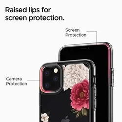 iPhone 11 PRO MAX Telefontok - SPIGEN CIEL átlátszó rózsa mintás hátlap tok-2
