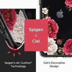 iPhone 11 PRO MAX Telefontok - SPIGEN CIEL átlátszó rózsa mintás hátlap tok-3