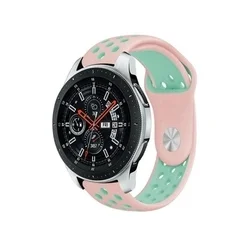 Okosóra szíj - Xiaomi Watch S3 - Tactical pink/türkiz szilikon szíj (22 mm)-1