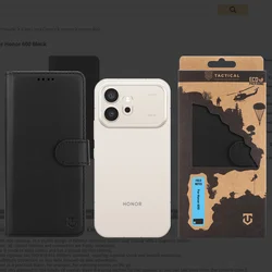 Telefontok Honor 600 - Tactical Field fekete szilikon keretes könyvtok mágneses ráhajtófüllel-2