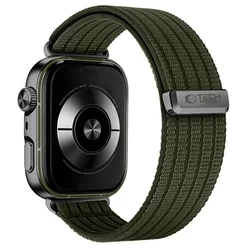 Huawei Watch Fit 3 / 4 / 4 Pro / 5 / 5 Pro - Tech- Protect Nylon - zöld szövet szíj-1