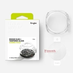 Ringke Slim átlátszó műanyag védő keret + üvegfólia - Samsung Galaxy Watch Ultra 2024 / 2025 (47mm) okosórához ﻿-3