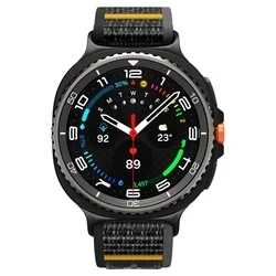 Samsung Galaxy Watch 8 / Classic (40 / 44 / 46 mm) - Spigen Athlex Air - okosóra szövet szíj, fekete-1