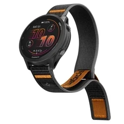 Garmin gyorskioldós, 22 mm - Spigen Athlex Air - okosóra szövet szíj, fekete/narancssárga-3