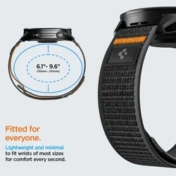 Garmin gyorskioldós, 22 mm - Spigen Athlex Air - okosóra szövet szíj, fekete/narancssárga-5