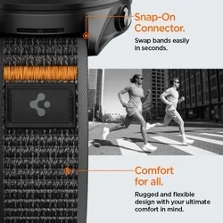 Garmin gyorskioldós, 22 mm - Spigen Athlex Air - okosóra szövet szíj, fekete/narancssárga-6