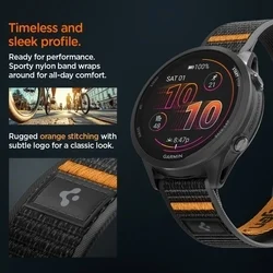 Garmin gyorskioldós, 22 mm - Spigen Athlex Air - okosóra szövet szíj, fekete/narancssárga-8