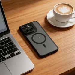 Telefontok Motorola Edge 70 Fusion / Fusion+ - Tech-Protect Magmat - MagSafe kompatibilis áttetsző műanyag hátlap tok, fekete szilikon kerettel-5