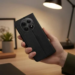 Telefontok Xiaomi Redmi Note 15 5G - 4Card jelblokkolós (RFID) fekete, ráhajtófüles könyvtok-4