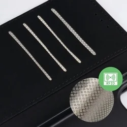 Telefontok iPhone 17 Pro Max - 4Card jelblokkolós (RFID) fekete, ráhajtófüles könyvtok-3